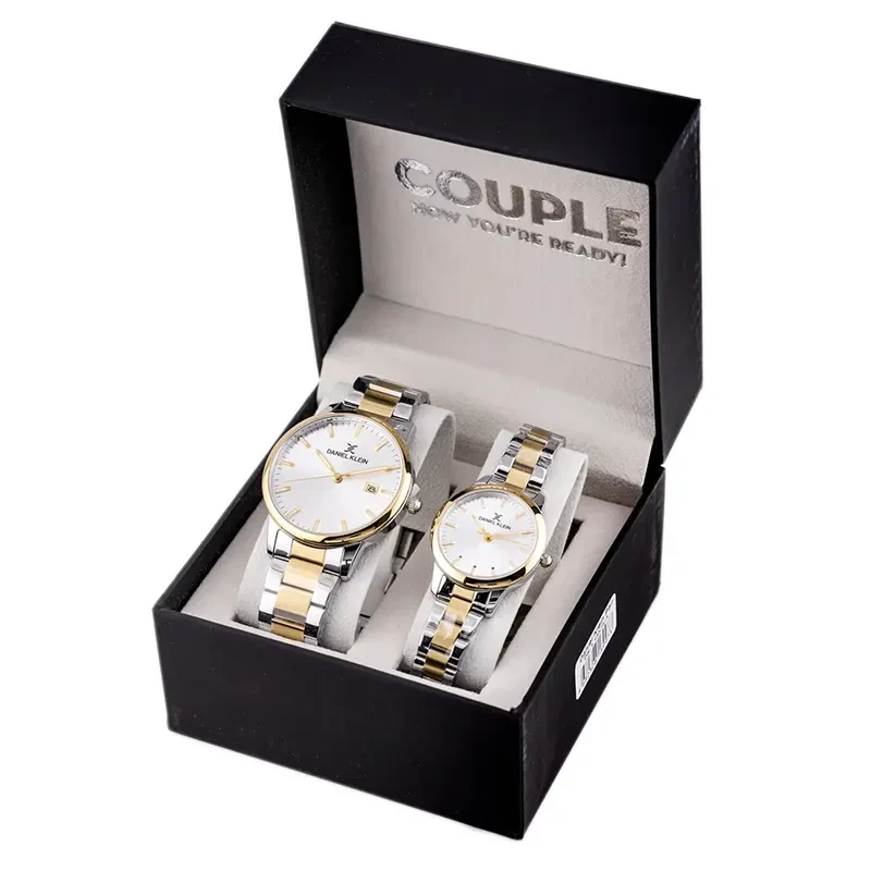 Daniel Klein Silver Dial Couple Set- DK.1.13576-3